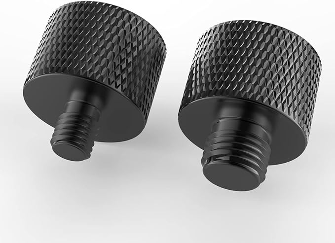 Donuts Mic Stand Adapter 5/8 to 3/8 and 5/8 to 1/4 Mic Thread Screw Adapter Combo Pack For Microphone Mounts and Stands 2 Pack Black