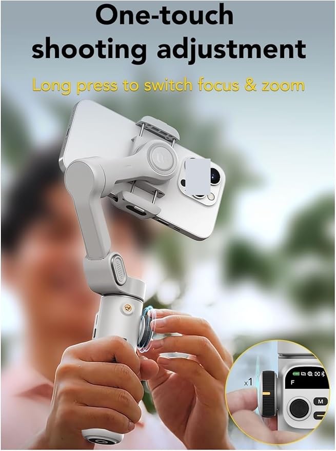 Compatible for AOCHUAN Smart X2 Handheld Gimbal 3 Axis Stabilizer Built-in 20cm Extension Rod LED Display Phone Holder Smartphone