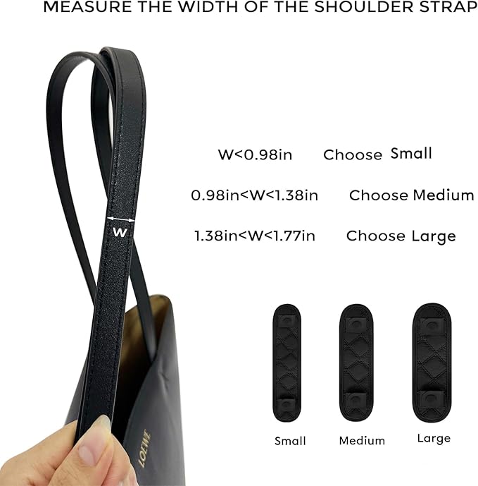 GIVLEFLY Shoulder Strap Pad for Bags, Soft Cushion Protector with Anti-Slip Backing for Tote & Crossbody, Black