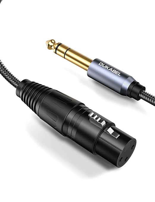 DUKABEL 1/4" TRS to XLR Adapter, Microphone Cable, 8FT/2.4Meters Balanced 6.35mm Male to XLR Female Audio Cord for Mixers, Speaker, Amplifiers, Mics