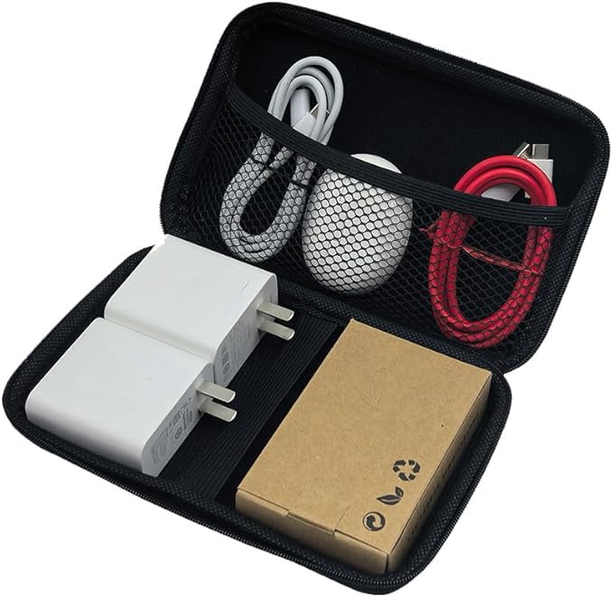 U-KIME Electronics Organizer Bag Multi-functional EVA Storage Case for Headphones, Cables, Hard Drives, Tools, Flash Drive, Power Bank, Travel Accessories(Black)