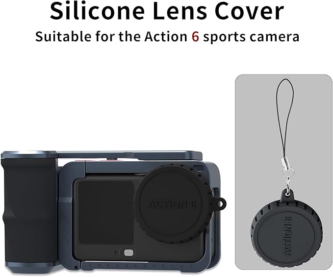 Aluminum Street Grip Kit for DJI OSMO Action 6 Accessories Grip Handle Set (Camera Grip+Ultra-Light Cage) Protective Metal Frame Action 6 Case with Multiple Expansion Interfaces, 1/4" Screw Hole (K11)