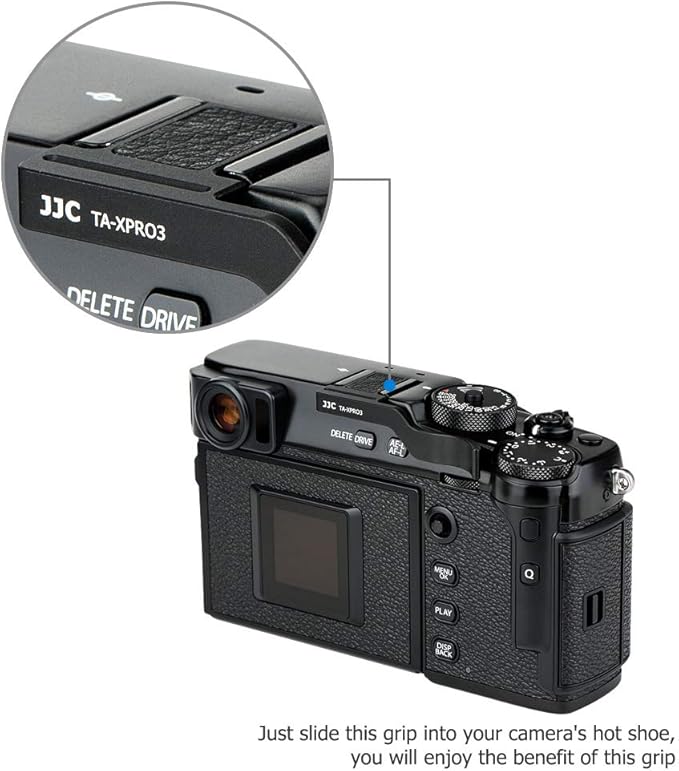 JJC Deluxe Metal Thumb Up Grip for Fujifilm Fuji X-Pro3 X-Pro2 X-Pro1 Xpro3 Xpro2 Xpro1 Digital Mirrorless Camera Thumb Support