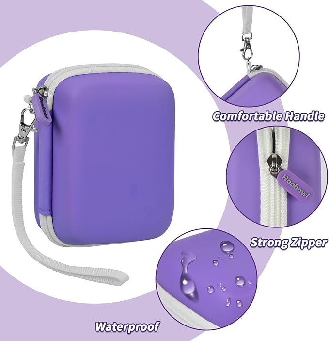 Boobowl Digital Camera Case Compatible with CAMKORY/for Lecnippy/for Lecran/for KODAK PIXPRO/for Qumcou/for WONNIE Point & Shoot Cameras, Small Compact Camera Pouch for SD Card Accessories (Purple)