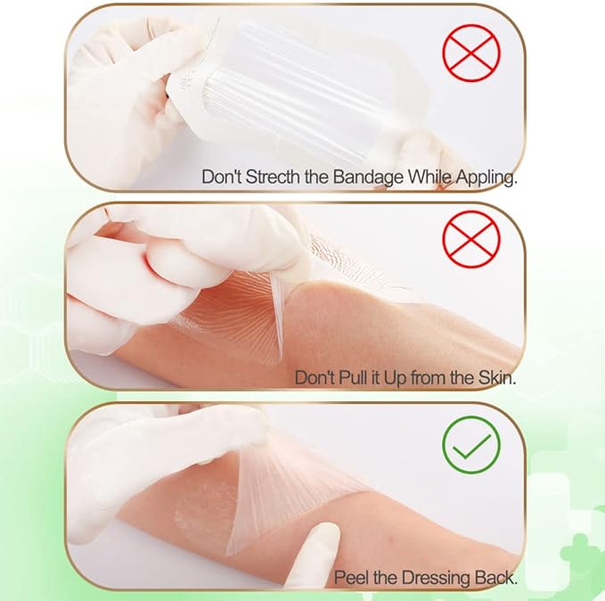 NeuHeils Transparent Film Dressing, Size 6''x8'', 20 Packs, Tattoo Aftercare Bandages, Large Waterproof Wound Cover Patch, Post Surgical Shower Shiled, IV Shield, PICC Catheter Shower Cover