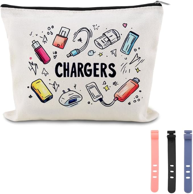 Travel Charger Organizer Bag for Cords and Cables Plug Charging Bag Earphone Storage Pouch Small Electronic Makeup Bags Wire Charge Holder Pouch with Zipper Usb Pouches for Travel Gifts for Women Mens