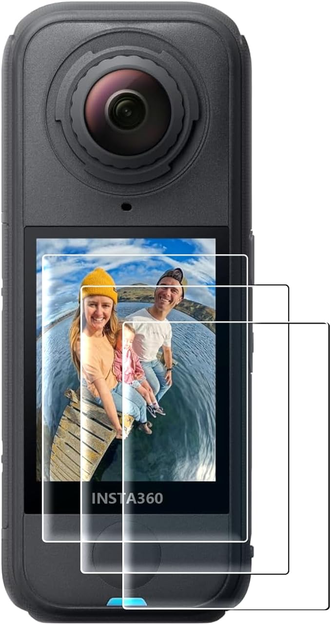 AMAZEAR Screen Protector for Insta360 X4 Air Accessories (3 Pack), Insta 360 X4 Air Tempered Glass LCD Display Film Screen Protective Cover, Ultra HD, 9H Hardness, Scratch Resistant