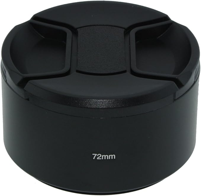 SIOTI 72mm Lens Hood, Oxidation Matte Anti Reflective Treatment, Aluminum Alloy, with 1 * 77mm Lens Cap, Compatible with Sony/Canon/Nikon/Fuji etc >85mm Camera Lens