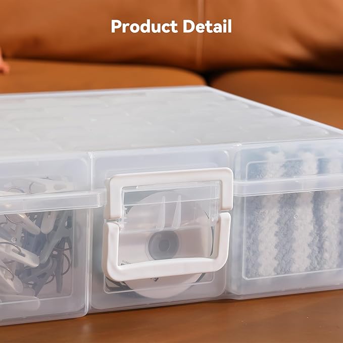 novelinks Stackable Plastic Clear Storage Box Containers with Latching Lid - Art Craft Supply Organizer Storage Containers for Pencil Box,Crayon, Jewelry (18 Pack Clear Small)