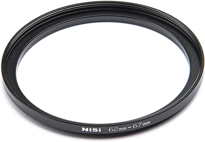 NiSi 62-67mm Pro Step-Up Ring - Threaded Stepping Adapter, 62mm Male Lens Attachment 67mm Female Filter and Accessory Thread - Anodized Aluminum, Matte Black Finish