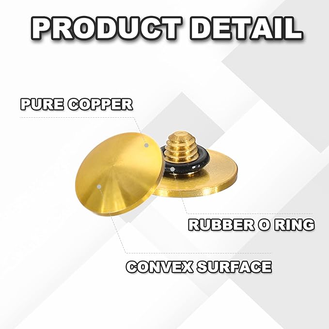 PATIKIL Camera Shutter Button, 3 Pack 10mm Convex Surface Shutter Release Buttons Pure Copper Camera Button for Nikon for Fujifilm for Leica DSLR/SLR, Gold