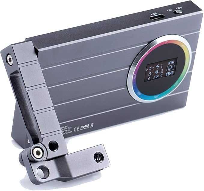 Godox M1 RGB LED Full Color Video Light,Pocket Size RGB Mini Video Light，13W 2500k-8500k Adjustable,CRI97 TLCT97,Music Beats Light Function and 40 FX Lighting Effects with Aluminum Alloy Shell(Gray)