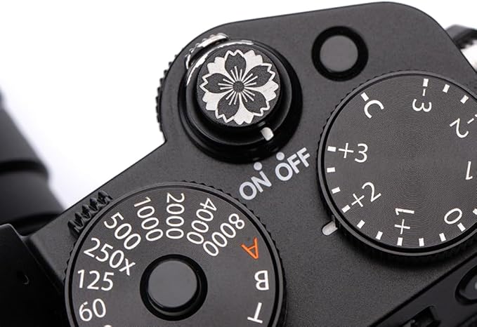 Camera Metal Hot Shoe Cover Shutter Buttons Protector for Fuji X100VI X100V X-T4 X-T3 XPRO3 XPRO2 for Nikon ZF Z5 Z6 Z6II (Black-Shutter Decorative Button)