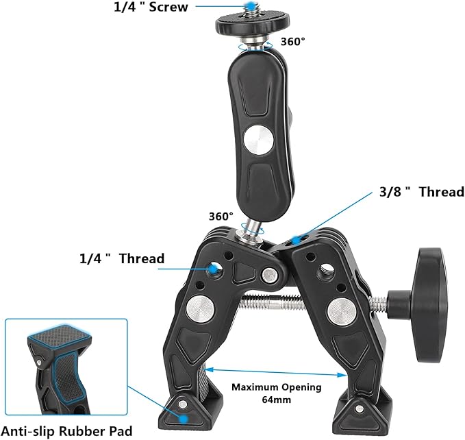 CAMVATE Super Clamp Articulated with Ball Head Magic Arm - 3334