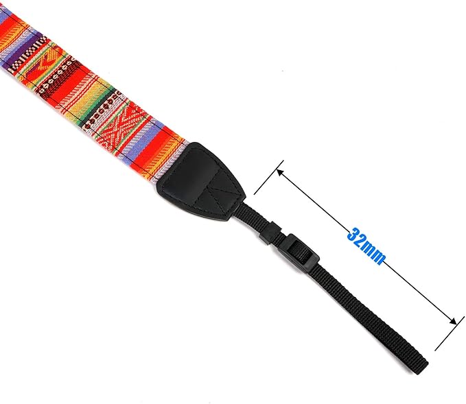 WANBY Camera Strap Canvas Rainbow Neck Shoulder Strap with Quick Release Buckles for DSLR SLR