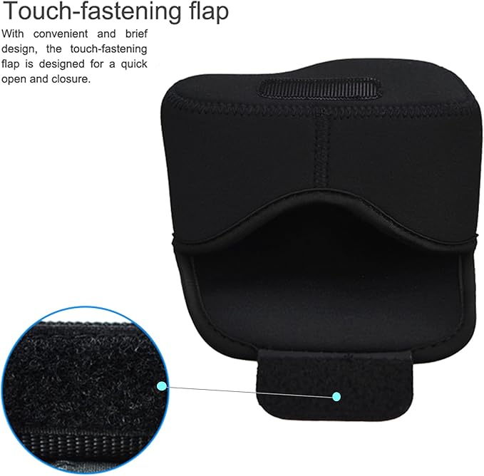 JJC Soft Neoprene Digital Camera Case Pouch Compact Bag Protector with Anti-Lost Inner Strap for Sony ZV-E10 A6500 A6400 A6300 A6100 A6000 A5500 A5100 with E 16-50mm Lens