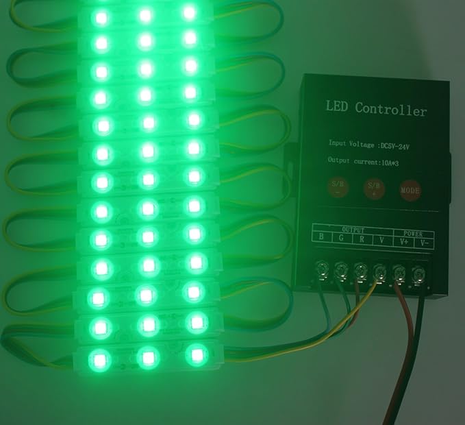 REXTiN 200pcs 12V 5050 SMD 3 LED Module RGB Color Changing Lights Lamp for Home Garden Xmas Wedding Party Decoration Letter Design (RGB Injection)