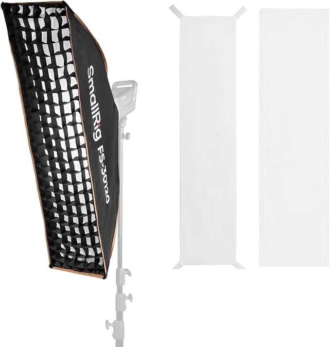 SMALLRIG 12'' x 47'' Quick Release Softbox Bowens FS-30120 with Diffuser/Honeycomb Grid/Bag, Softbox Compatible with SmallRig RC 220 pro, for Bowens Mount COB Lights, for Godox for Neewer -5370