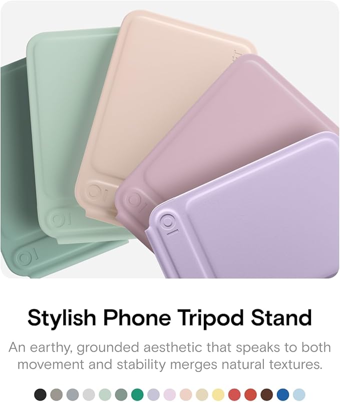 MOFT Phone Tripod Stand Selfie Stick for iPhone, Multi-Angles iPhone Stand, Lightweight & Portable Phone Holder, Strong Magnets, MOVAS Vegan Leather, Travel Essentials, Peppermint (Without Card Slot)