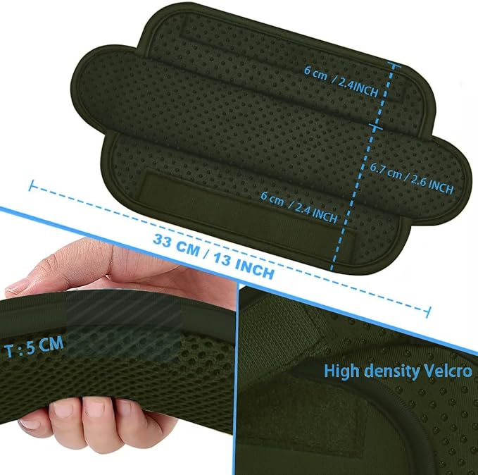 ZINZ 2-Pack Universal Shoulder Pad with Ultra Thick Cushion for Bag Luggage Bag Crossbody, Plus Long & Anti-Slip & Breathable,Army Green