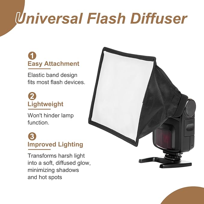 PATIKIL 7.5" x 9" Flash Diffuser Light SoftBox, 2Pcs Universal Collapsible Flash Diffuser with Storage Pouch for SB-5000 SB-700 SB-300 SB-900 SB-910 SB-600 SB-4, Black