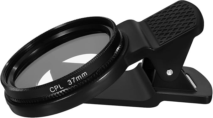 37mm CPL Filter Circular Polarizing Lens for Phone Polarizing Filter, Enhance Color Saturation, Reduce Glare, Includes CPL Lens and LensClip