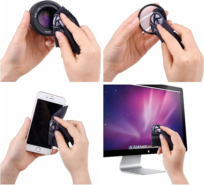 Camkix Lens and Screen Cleaning Kit - 2X Cleaning Spray 2X Microfiber Cloth - Perfect to Clean The Lens of Your DSLR and Compatible with Your Camera, Smartphone, Tablet, Notebook, etc.