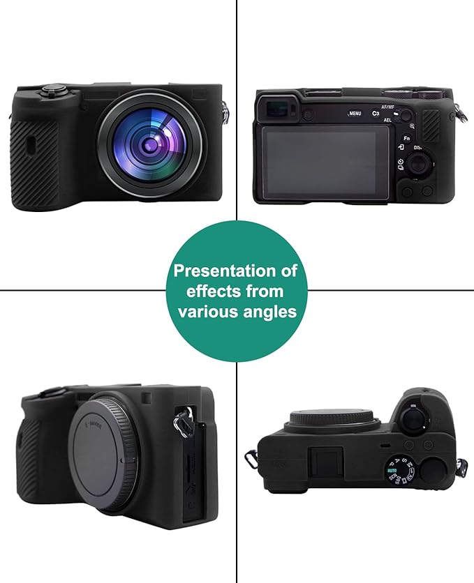 PULUZ Camera Case for Sony A6600/ILCE-660 Durable and Lightweight Rubber Soft Silicone Camera Protective Cover(Black)