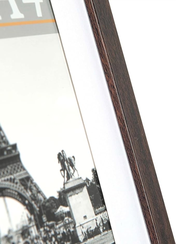 kennethan 12x16 Picture Frame Rustic Brown 3 Pcs in 1 set 12x16 Frame can Display 8.5x11 inch Picture with Mat or 12x16 inch Picture Without Mat on the Wall