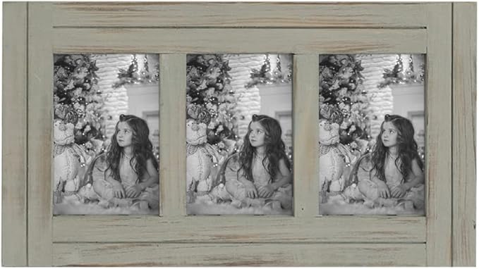 RiteSune Distressed 4x6 Picture Frame, 3 Photo Frames Collage Picture Frames for Wall Rustic Home Decor, Present for Birthday, Anniversary