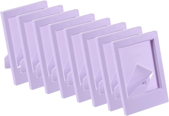 uxcell 8 Pcs Mini Picture Frames 2.4 x 3.6 Inch Rectangle Small Picture Photo Frame Holder for Tabletop Display Photos Paintings Landscape Posters Artwork, Purple