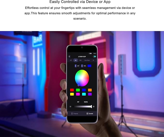 Godox LC1000Bi 100W Bi-Color LED Light Stick,11 Preset Effects, CRI 96 TLCI 96, 2500-8500K CCT, Onboard & App Control,Multiple Color Modes, W/Barndoor, for Vlog, Live Streaming,YouTube, Portraits