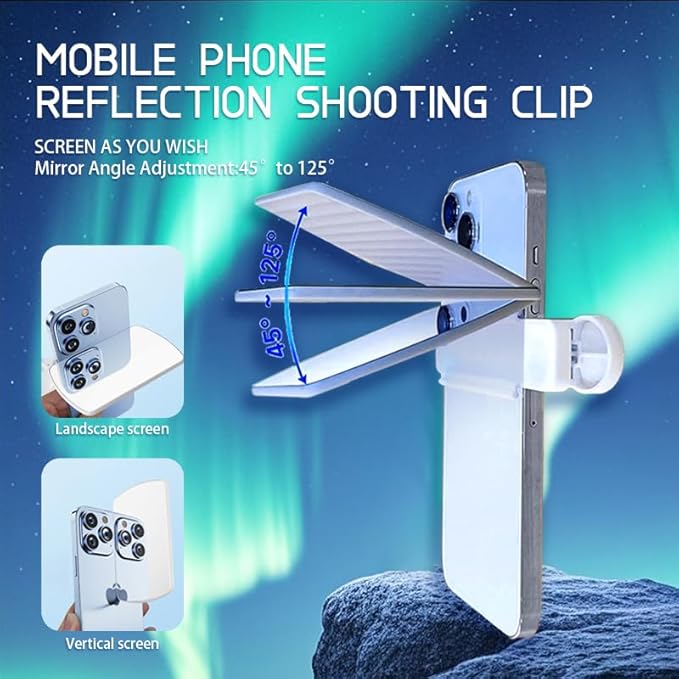 Mirror Reflection Clip - Capture Stunning Reflections Instantly, Easy Clip-On Design for Travel & Selfie Photography, Portable Phone Lens for Social Media Creators & Photography Enthusiasts
