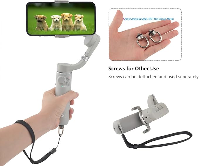 Camera Wrist Strap with 1/4-20 Screw for Insta360 X5, X4 Air, X4, X3, Selfie Sticks, Wristband for DJI osmo pocket 3 (2 PCS)