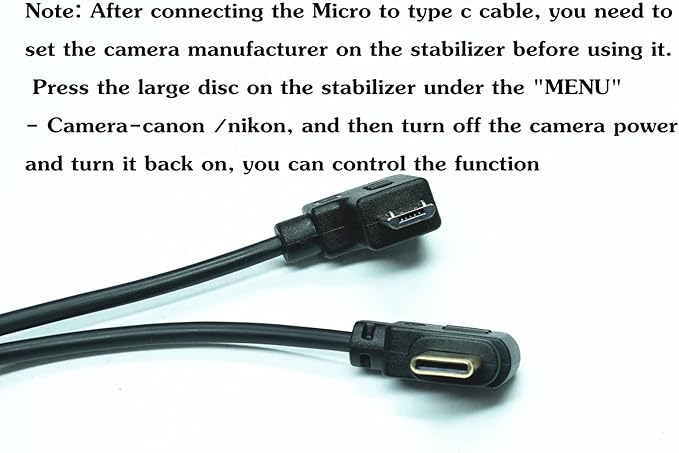 DYTDIEYINGTU Micro USB to Type c USB (Mode:LN-MBUN-B01) for zhiyun crane2/weebill-s/weebill LAB Stabilizer Camera Control Cable Release Cable for Canon eos R/RP R5 NK Z6 Z7 Z6II Z7II