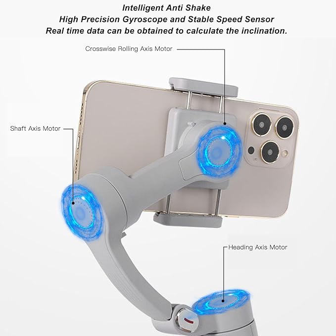 Smart Phone Stabilizer M1 3 Axis Handheld Anti Shake Stabilizer Foldable Video Recording Holder for Mobile Phones Less Than 7 Inches