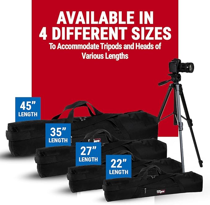 VidPro TC-27 Padded Tripod Bag carries 27-Inch Long Tripods