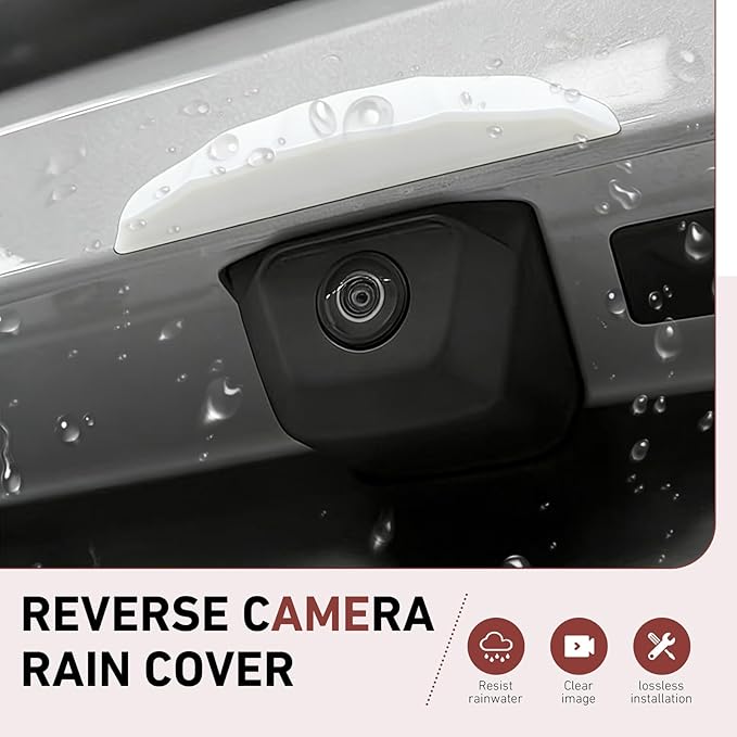Car Rear View Backup Camera Cover, Soft Silicone Anti-Rain Car Backup Camera Rain Shield, Waterproof Auto Back Up Cameras Rain Cover with Wider Design, Universal for Most Cars(White)