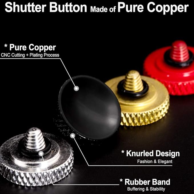 Camera Shutter Button (2 Pack/Black) Upscale and Delicate Soft Shutter Release Button