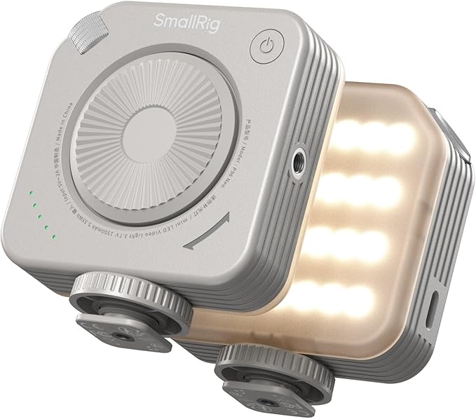 SMALLRIG P96 Neo Mini LED Video Light, Portable Camera Light for Photography, Cold Shoe Light, CRI95+, 2500K-6500K, 1500mAh Battery, Fill Light Accessories for Content Creator, Morandi Gray - 5820