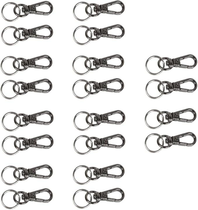 Foto&Tech Small Quick Release Adapter Clip for Camera with Round Lugs for Camera Strap, 33lb Breaking Force (10 Set, Gray)