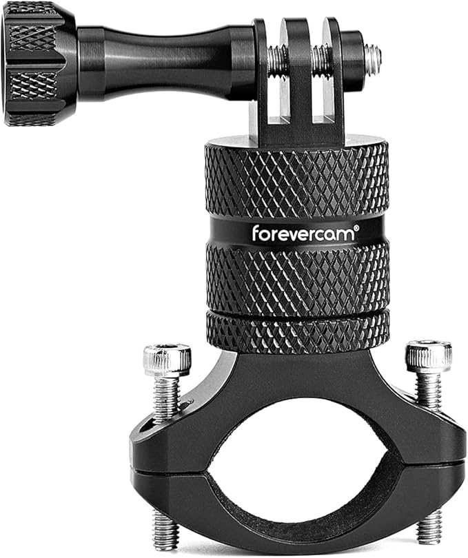 Forevercam Bike Handlebar Mount for Gopro Hero 13 12 11 10 9 8 DJI Osmo Insta360 AKASO and Other Action Camera Aluminum Motorcycle Handlebar Mount 360°Rotation