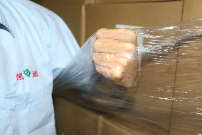 BOMEI PACK 4 Pack 1500ft Industrial Clear Stretch Wrap Film 70 Gauge 15" with 3inch Plastic Rolling Handles for Pallet Wrap, Durable Self-Adhering Packing, Moving, Heavy Duty Shrink Film