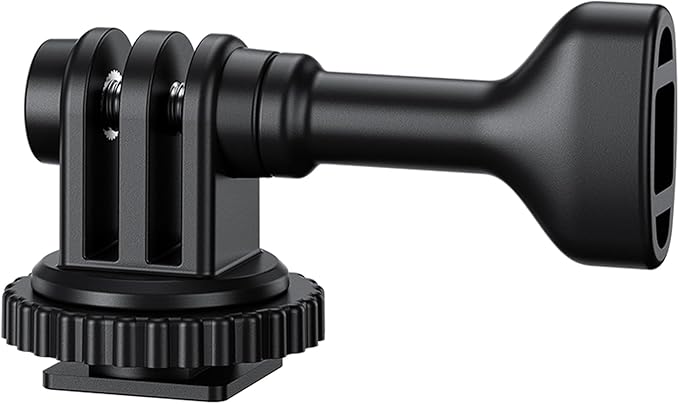JJC 2-in-1 Tripod Mount & Hot Shoe Camera Mount Adapter for GoPro Go Pro Hero 13 12 11 10 9 8, DJI Osmo Action 5 4 3 & More Action Camera on 1/4"-20 Tripod or Canon Nikon Sony Fujifilm DSLR Camera