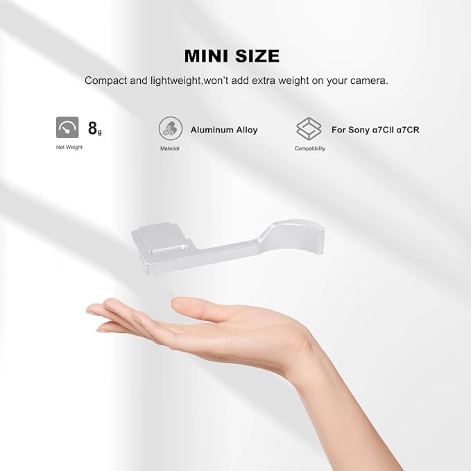 A7CII A7CR Thumb Grip,Aluminum Alloy Camera Thumbs Up Rest Hand Grip for Sony α7CII α7CR Alpha 7CII A7CR (Silver)