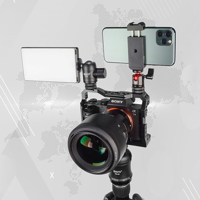 SIOTI Tripod Swivel Mini Ball Head, with a Hot Shoe Mount, Panoramic 360° Vertical Pan 90°, Compatible with Digital Camera/Compact DSLR/Cell Phone/Monopod/Light Stand/Action Camera etc.