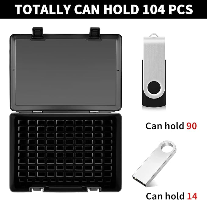 Flash Drive Case USB Memory Stick SD Card Storage Organizer- Holds 134pcs Thumb Drive Electronic Accessories Holder for Sandisk/for Samsung/for Inland/for PNY/for Netac (Black)