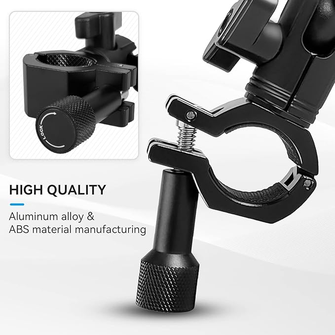 YUSEN Super Clamp Camera Mount with 1/4" Screw Bike/Bicycle/Motorcycle Handlebars Mount Compatible with DSLR Camera/Gopro/LED Lights/Ronin-M/Ronin MX/Freefly MOVI