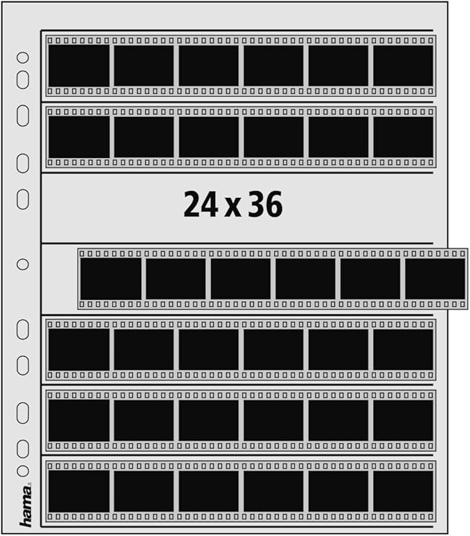 Hama Negative File Storage Sleeves, Each Holding 7 Strips of 6 (24 x 36 mm) Frames, Polypropylene (Pack of 25)