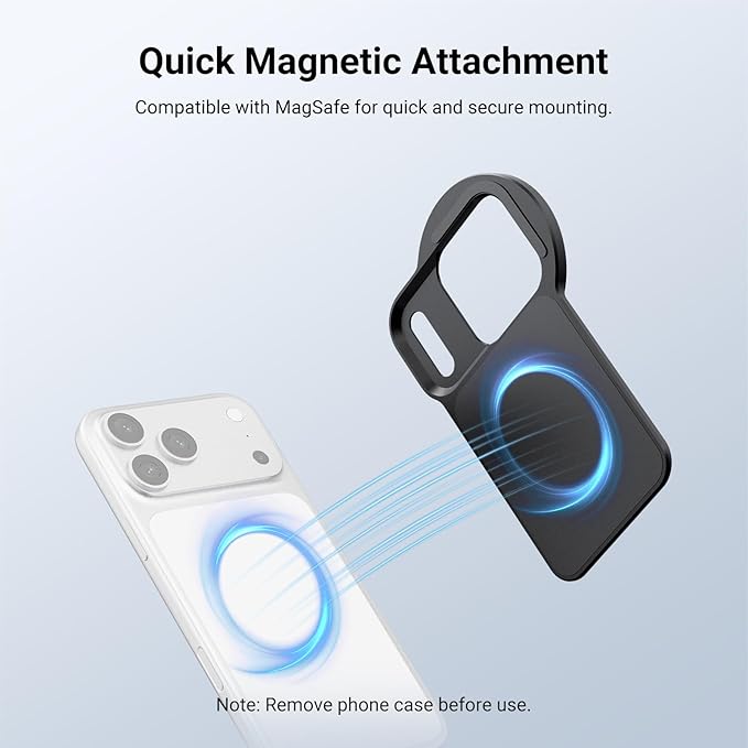 NEEWER 6.3" Magnetic Phone Lens Filter Mount Adapter Backplate Accessories with 67mm Variable Neutral Density Filter (ND 2-32) Compatible with MagSafe iPhone 12/13/14/15/16/17 & Pro Versions